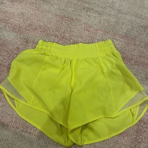 lululemon size 2 4” neon yellow